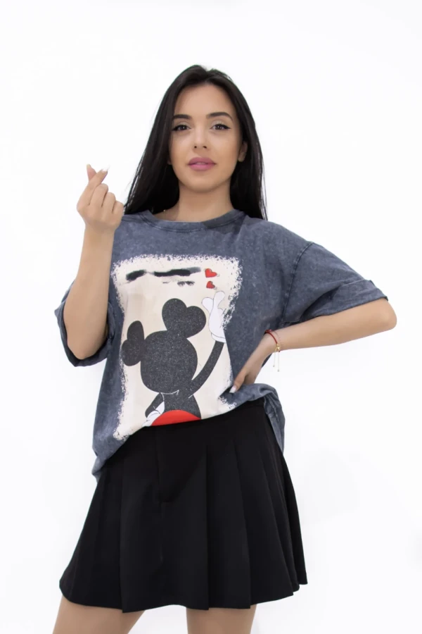 Tricou Dama FIT101131 GRI INCHIS | KIKIRIKI