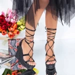 Sandały na platformie XKK286A Czarny | Mei