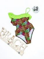Costum de baie fete X39 LEOPARD-VERDE | MEINA