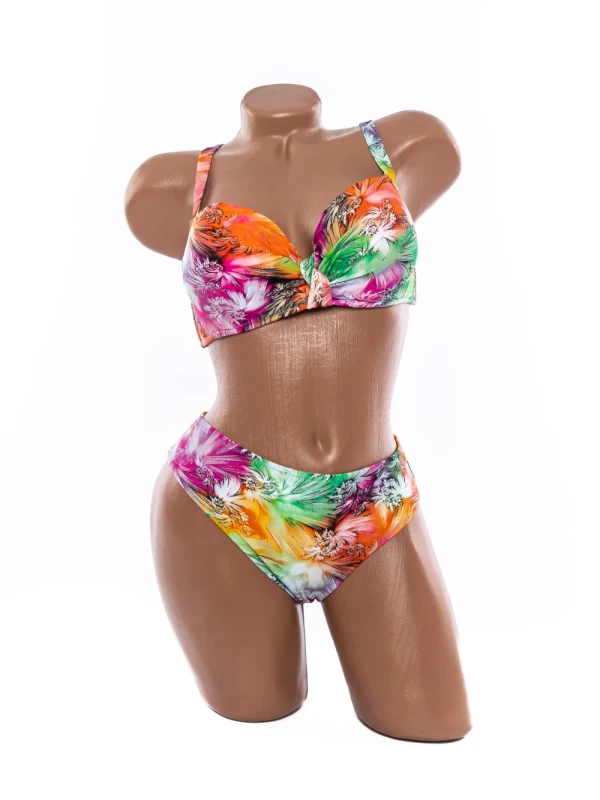 Costum de baie dama L2219 PORTOCALIU-VERDE | MEINA