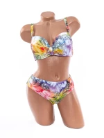 Damska kostium kąpielowy L2219 Pomarańczowy-Fioletowy | Meina