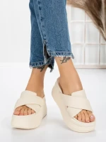 Papuci Dama cu Platforma 8325 BEIGE | MEI