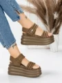 Sandale Dama cu Platforma 8577 BROWN | MEI