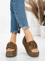 Papuci Dama cu Platforma 8587 BROWN | MEI