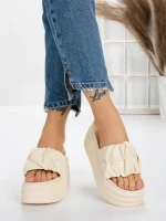 Papuci Dama cu Platforma 8587 BEIGE | MEI