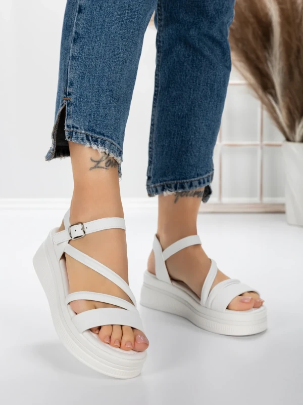 Sandale Dama cu Platforma 5HXS6 WHITE | MEI