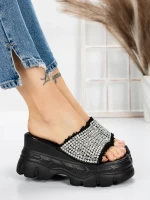 Papuci Dama cu Platforma 3AW286 BLACK | MEI