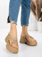 Papuci Dama cu Platforma 3AW321 APRICOT | MEI