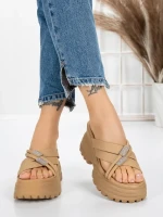 Papuci Dama cu Platforma 3AW321 APRICOT | MEI