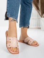 Papuci Dama cu Talpa Joasa 3AW307 PINK | MEI