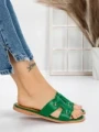 Papuci Dama cu Talpa Joasa 3AW307 GREEN | MEI