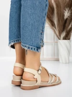 Sandale Dama cu Talpa Joasa 3AW309 BEIGE | MEI