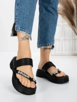 Papuci Dama cu Talpa Joasa 3AW291 BLACK | MEI