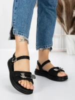 Sandale Dama cu Talpa Joasa 5WL23 BLACK | MEI