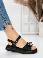 Sandale Dama cu Talpa Joasa 5WL23 BLACK | MEI