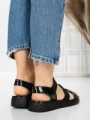 Sandale Dama cu Talpa Joasa 5XJ66 BLACK | MEI