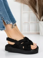 Sandale Dama cu Talpa Joasa 5H17 BLACK | MEI