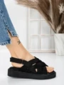 Sandale Dama cu Talpa Joasa 5H17 BLACK | MEI