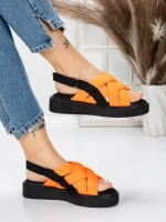 Sandale Dama cu Talpa Joasa 5H17 ORANGE | MEI