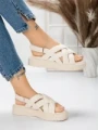 Sandale Dama cu Talpa Joasa 5H17 BEIGE | MEI