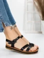 Sandale Dama cu Talpa Joasa 3GZ37 BLACK | MEI