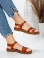 Sandale Dama cu Talpa Joasa 3GZ37 BROWN | MEI
