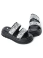 Papuci Dama cu Talpa Joasa 888-2 BLACK-SILVER | FASHION