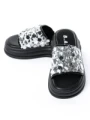 Papuci Dama cu Talpa Joasa 999-1 BLACK-SILVER | FASHION