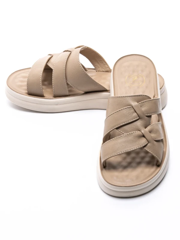 Papuci Dama din piele naturala 28-29 APRICOT | FORMAZIONE