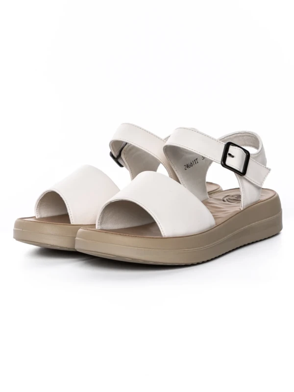 Sandale Dama din piele naturala 246611T CREAM | FORMAZIONE