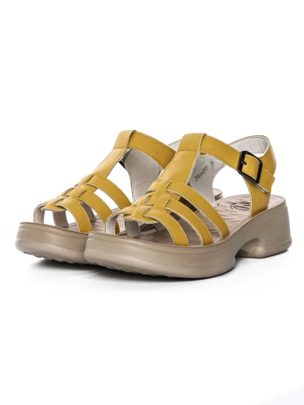 Sandale Dama din piele naturala 246609T YELLOW | FORMAZIONE