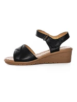 Sandały damskie ze skóry naturalnej 22002S Czarny | Formazione