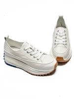 Damskie buty sportowe wykonane ze skóry naturalnej 9529-2X Biały | Franco Gerardo