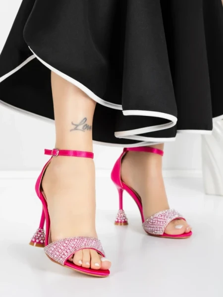 Sandale Dama cu Toc Subtire 5XKK18 ROSE | MEI