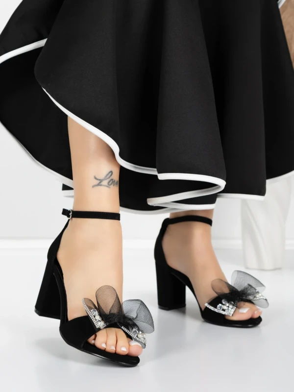 Sandale Dama cu Toc Gros 5XKK23 BLACK | MEI