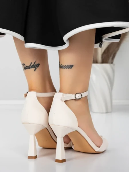 Sandale Dama cu Toc Subtire 5XKK13 BEIGE | MEI