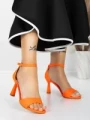 Sandale Dama cu Toc Subtire 5XKK13 ORANGE | MEI