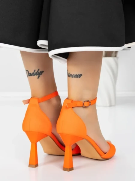 Sandale Dama cu Toc Subtire 5XKK13 ORANGE | MEI