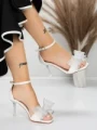 Sandale Dama cu Toc Subtire 5XKK22 WHITE | MEI