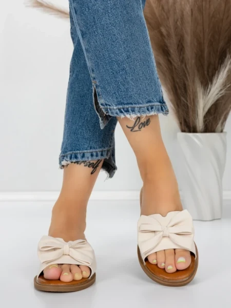 Papuci Dama cu Talpa Joasa 5PT9 BEIGE | MEI