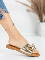 Papuci Dama cu Talpa Joasa 5PT9 LIGHT GOLD | MEI