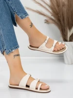 Papuci Dama cu Talpa Joasa J588-5 BEIGE | MEI