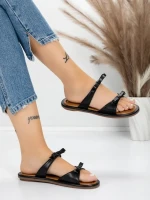 Papuci Dama cu Talpa Joasa J588-8 BLACK | MEI