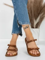 Papuci Dama cu Talpa Joasa J588-8 BROWN | MEI