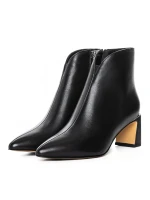 Krótkie botki z grubym obcasem 2091-5-61A Czarny | Jose Simon