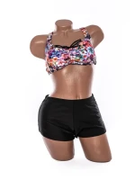 Costum de baie dama L220-1 PORTOCALIU-NEGRU | MEINA