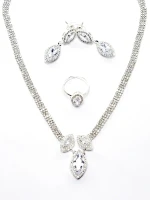 Set Colier + Cercei CLR012 ARGINTIU | MEI