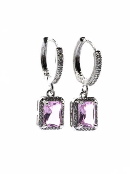 Set Colier + Cercei CLR001 ARGINTIU-ROZ | MEI