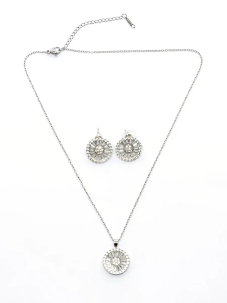 Set Colier + Cercei CLR004 ARGINTIU | MEI