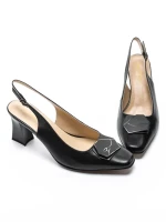 Pantofi cu Toc gros K4220-3918A Negru Jose Simon